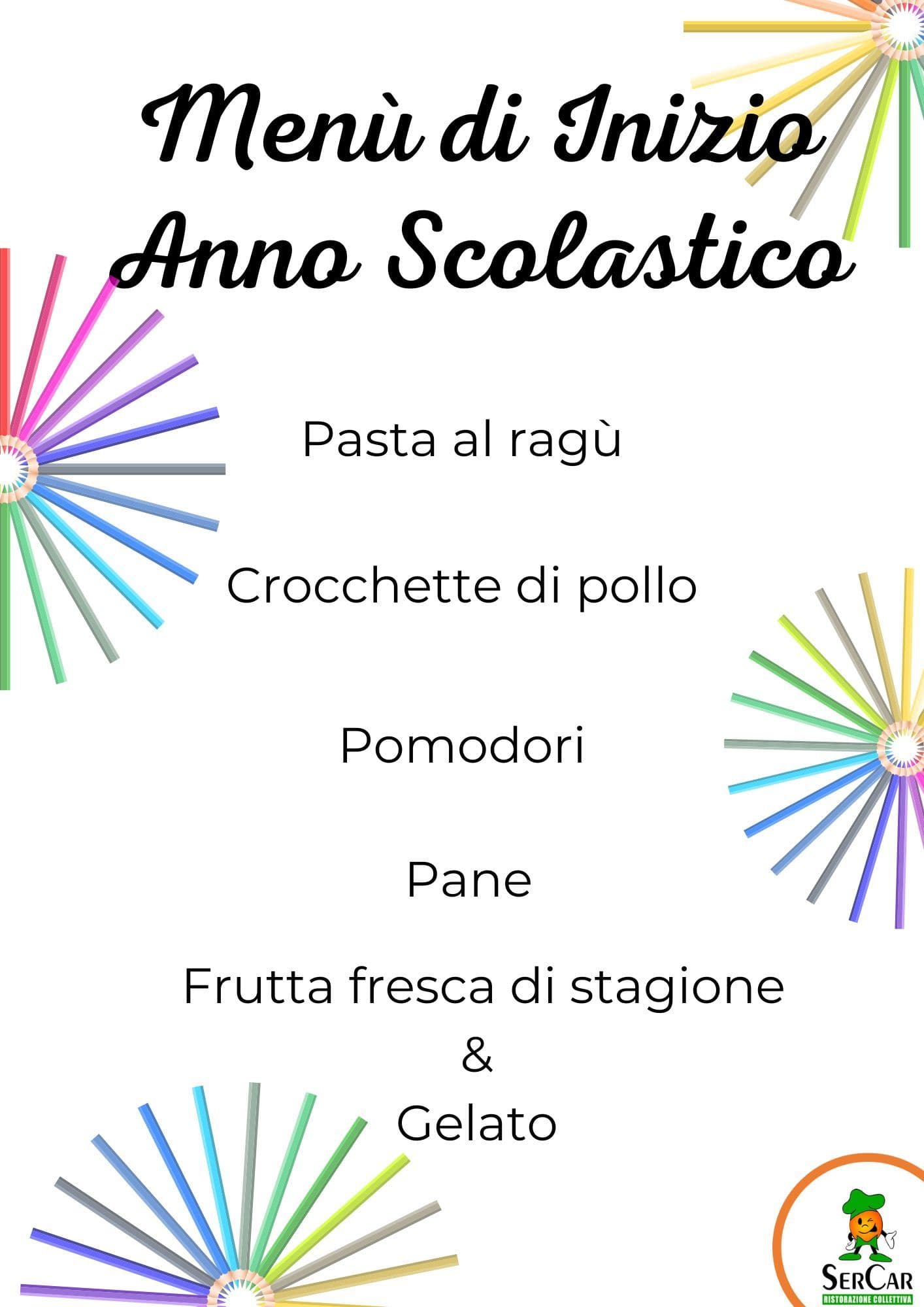 Menù inizio scuola
